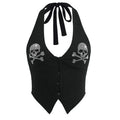 Punk Rhinestone Skull Crop Tank — Summer Gothic Camisole
