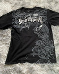 Harvester Skull Wings Cross Tee — Gothic Vintage Streetwear