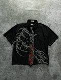 Y2K Skull Letter Print Shirt Tee — Gothic Harajuku Streetwear