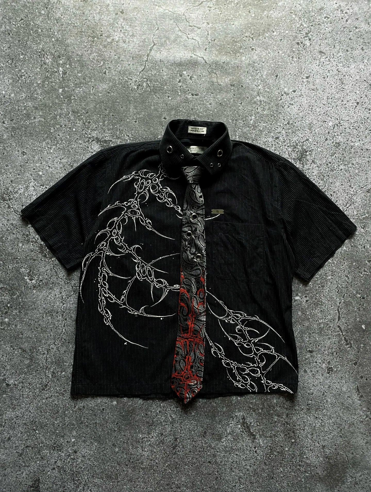 Y2K Skull Letter Print Shirt Tee — Gothic Harajuku Streetwear