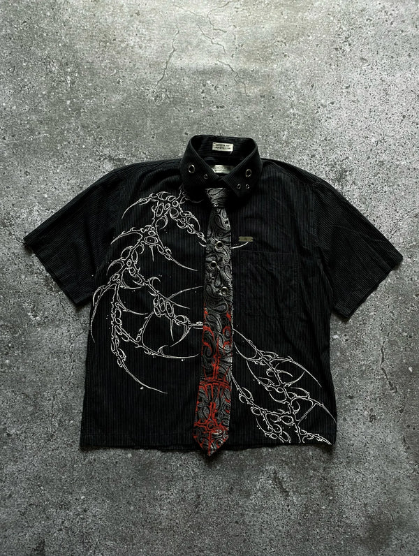Y2K Skull Letter Print Shirt Tee — Gothic Harajuku Streetwear