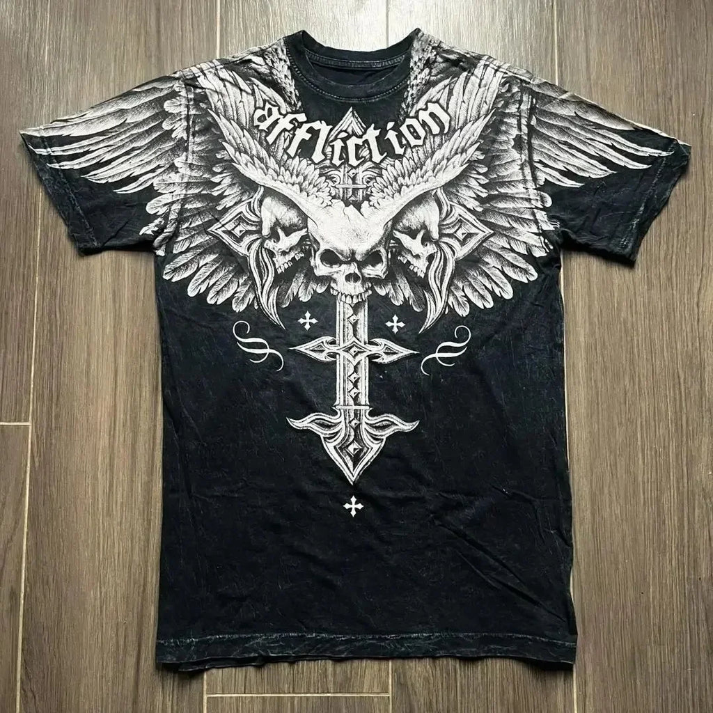 Gothic Thorn Totem Tee — Y2K Harajuku High Street