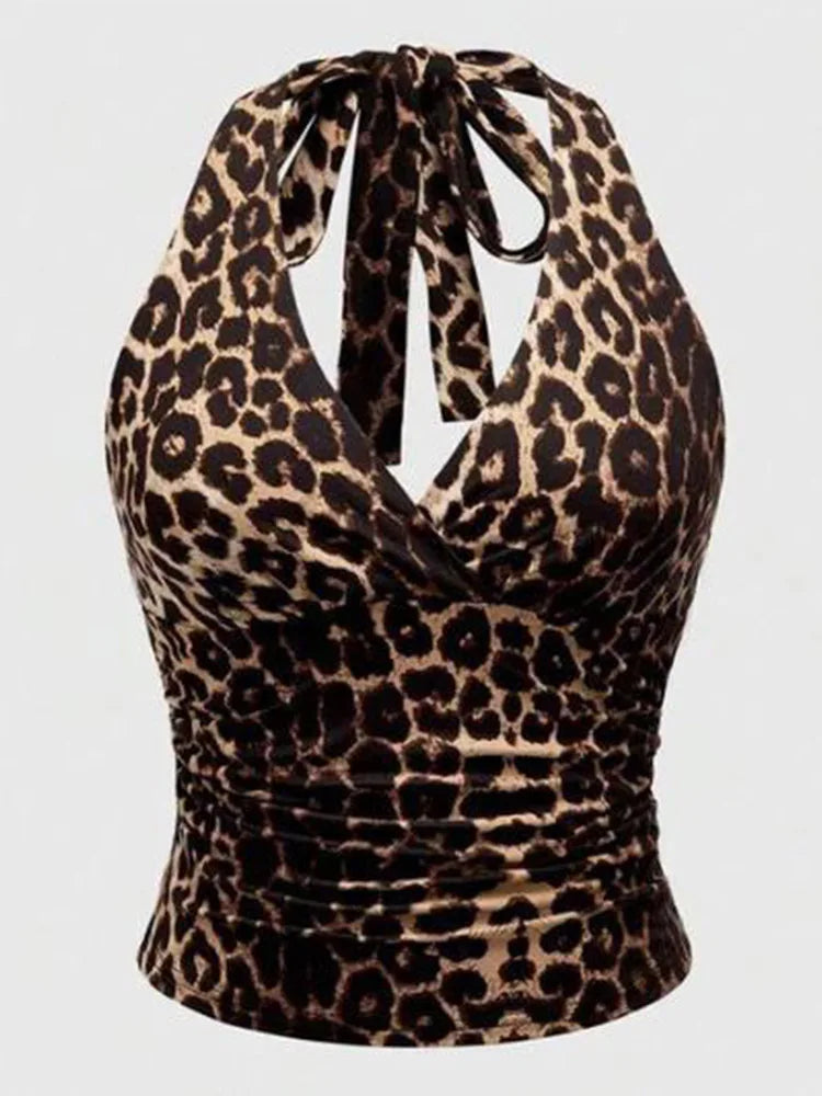 Leopard Lace Crop Tank Top — Y2K Punk