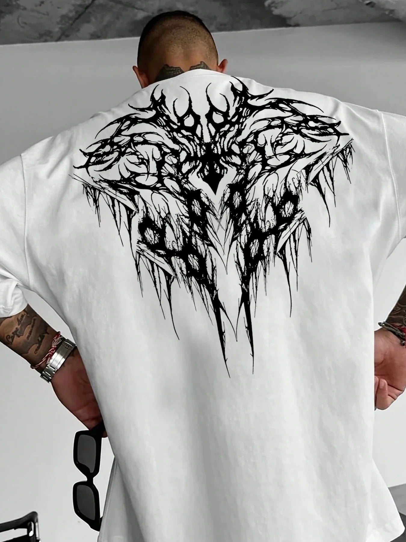 Gothic Geometric Print Tee — 100% Cotton Street Style