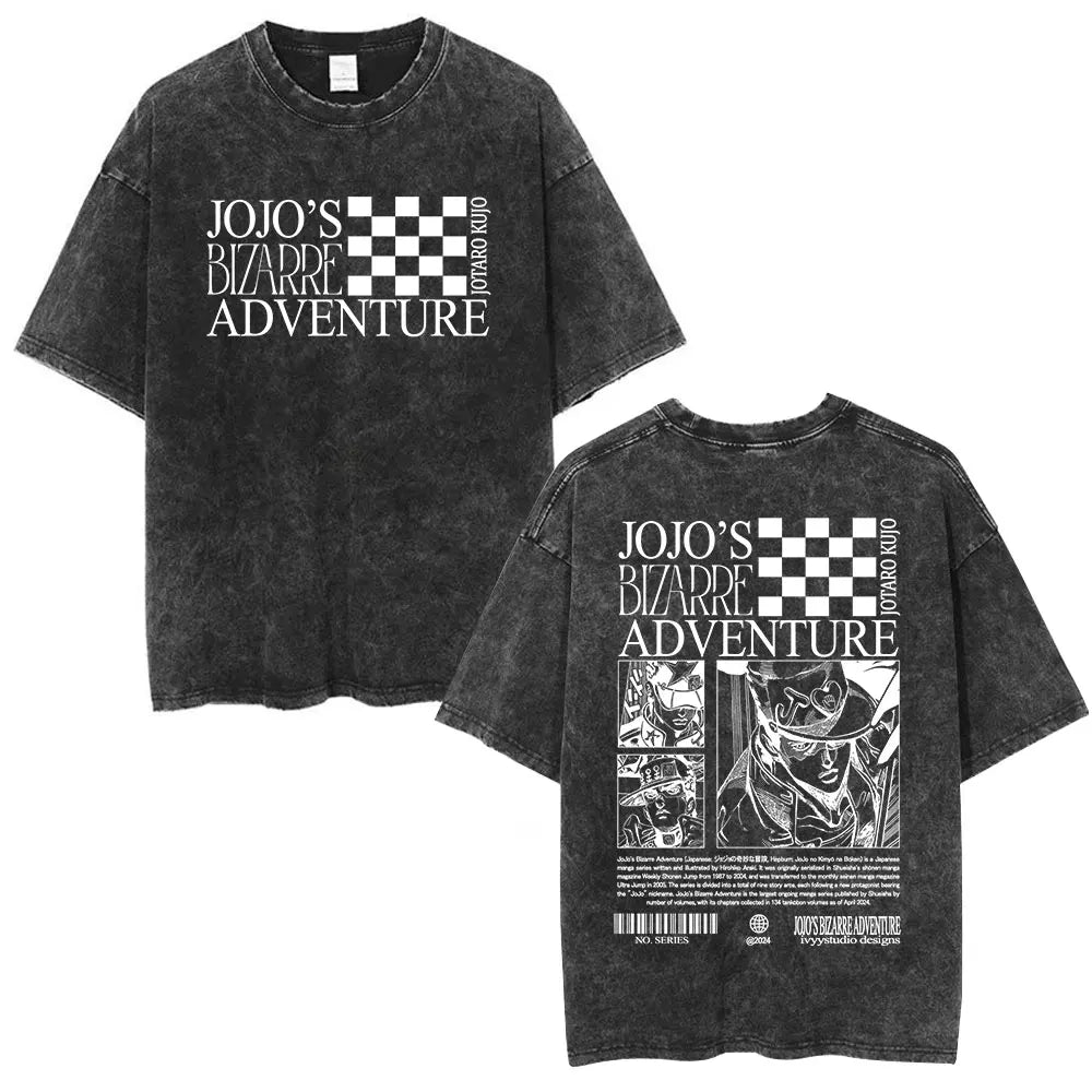 JoJo's Bizarre Adventure — Jotaro, Kira & Steel Ball Run Acid Washed Tee