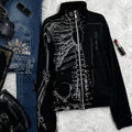 Skeleton Print Open Cardigan Hoodie — Y2K Streetwear