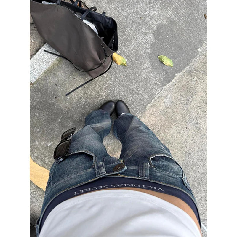 Blue Baggy Jeans — Y2K Harajuku Japanese Denim