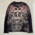 Gothic Skull Letter Tee — European Streetwear Long Sleeve