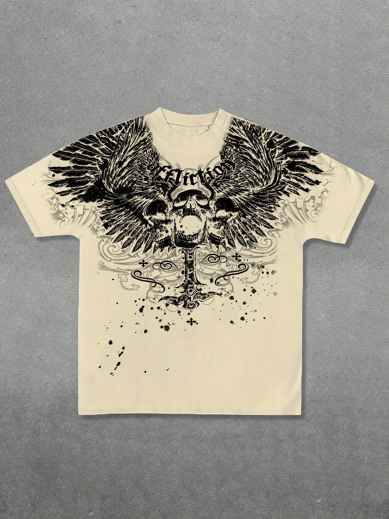 3D Skull Print Tee — Gothic Summer Streetwear