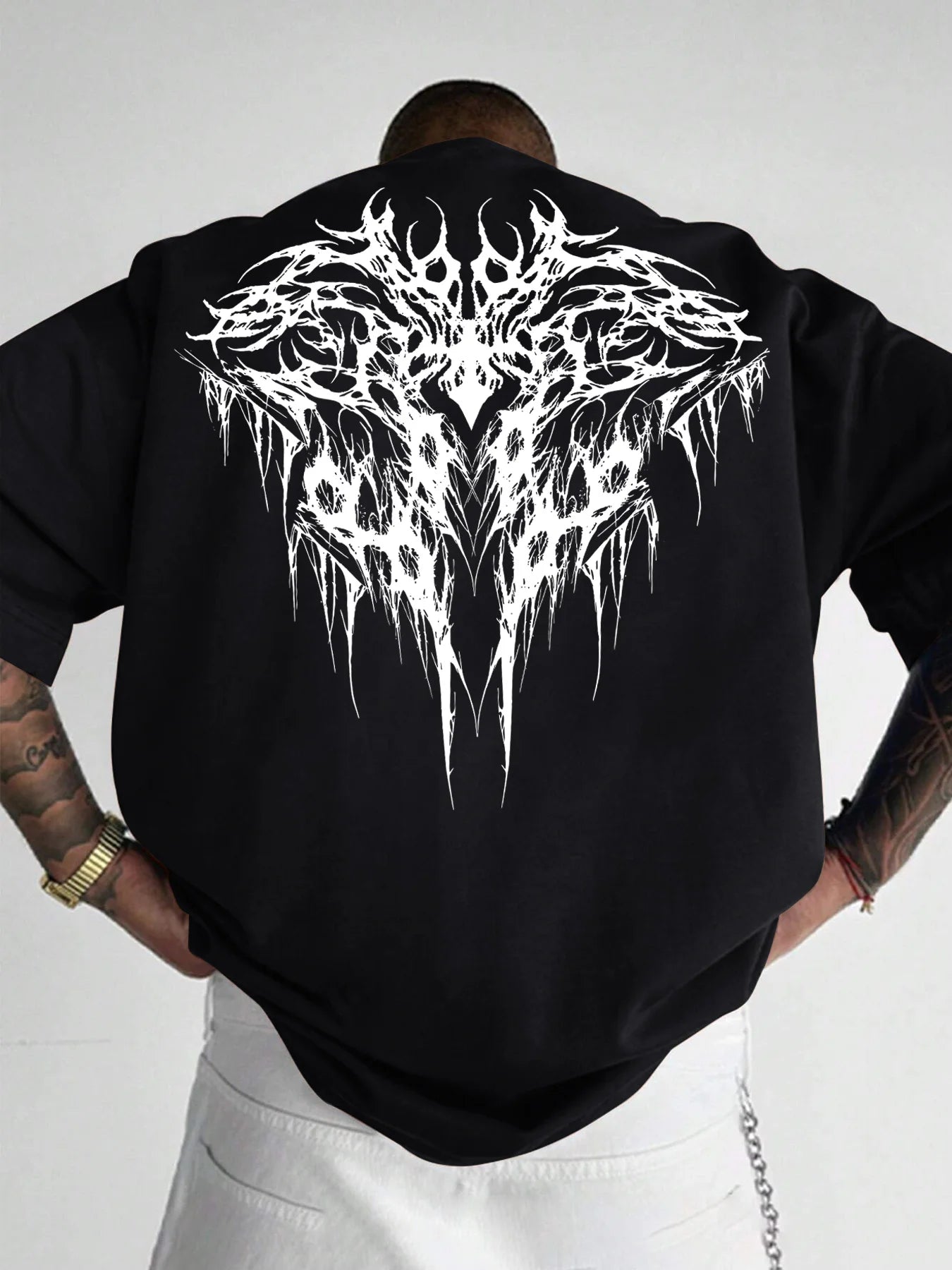 Gothic Geometric Print Tee — 100% Cotton Street Style