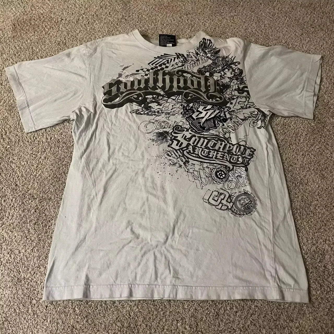 Harvester Skull Wings Cross Tee — Gothic Vintage Streetwear