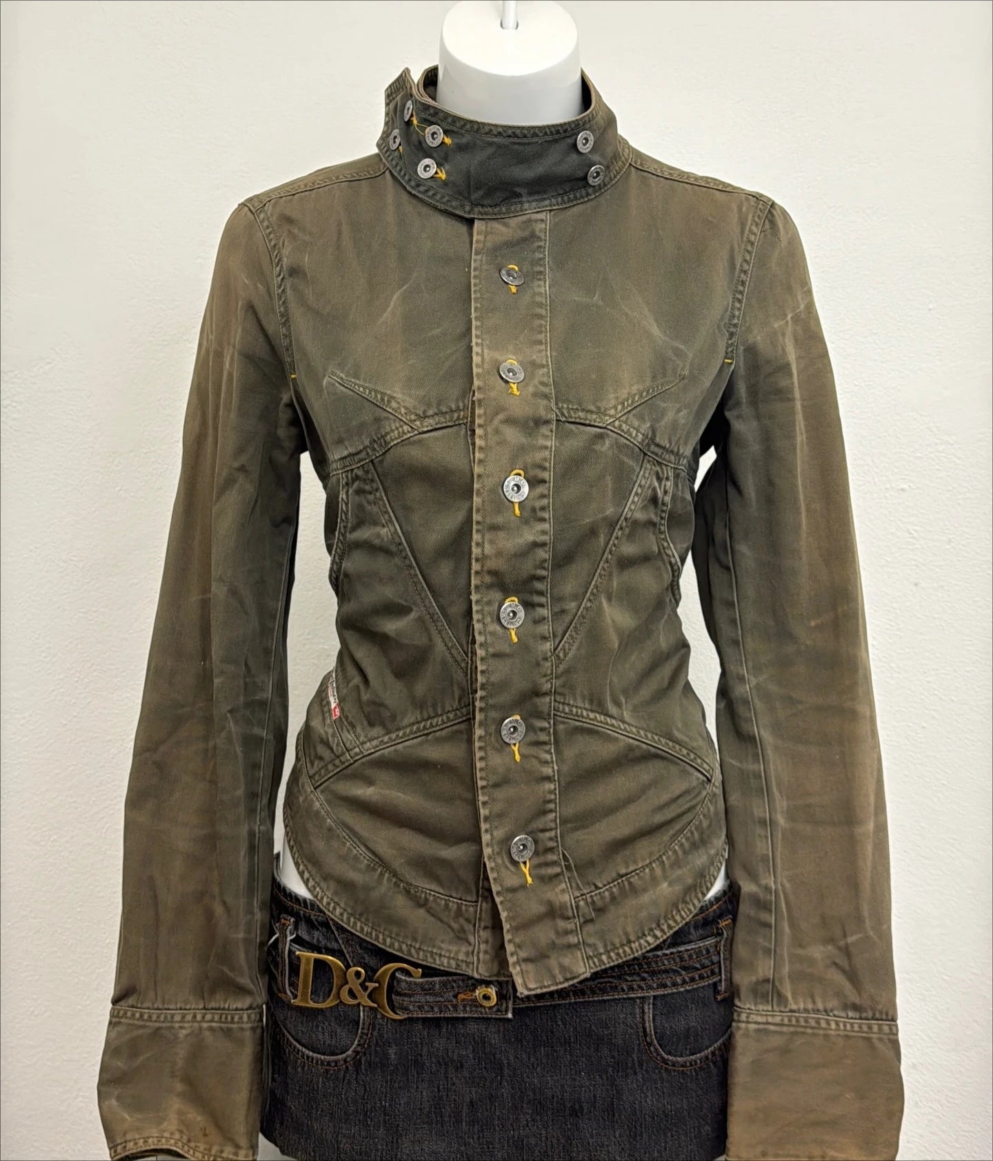 Lace-Up Corset Denim Jacket — Vintage Gothic Streetwear Y2K