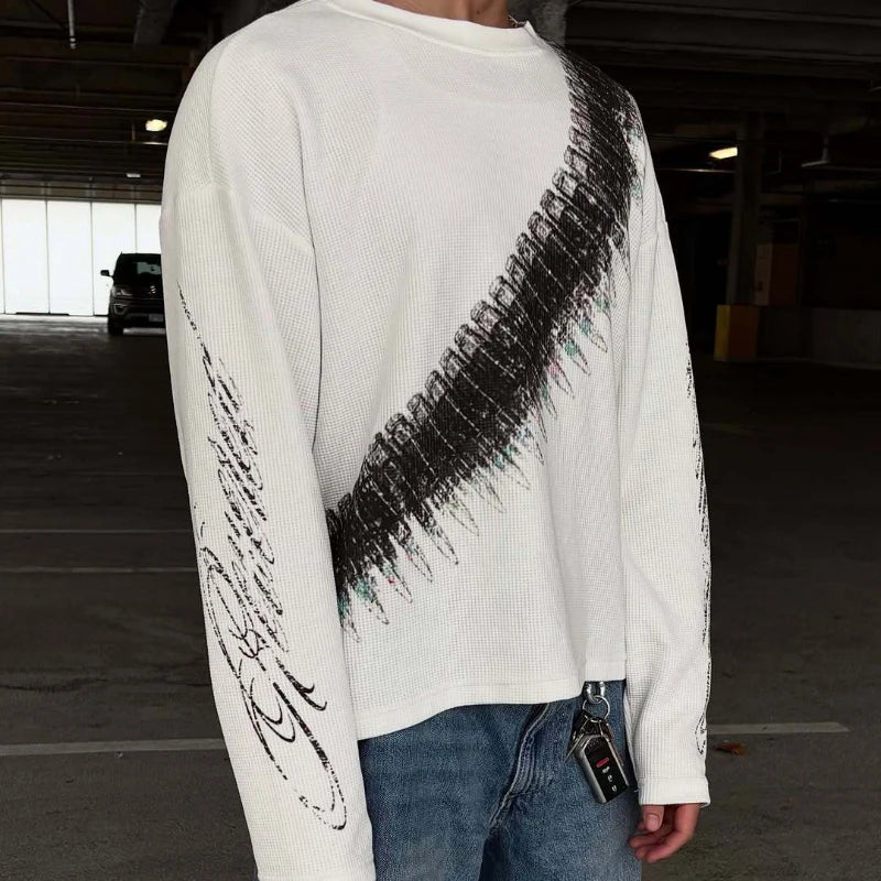 Bullet Letter Long Sleeve Tee — Y2K American Retro
