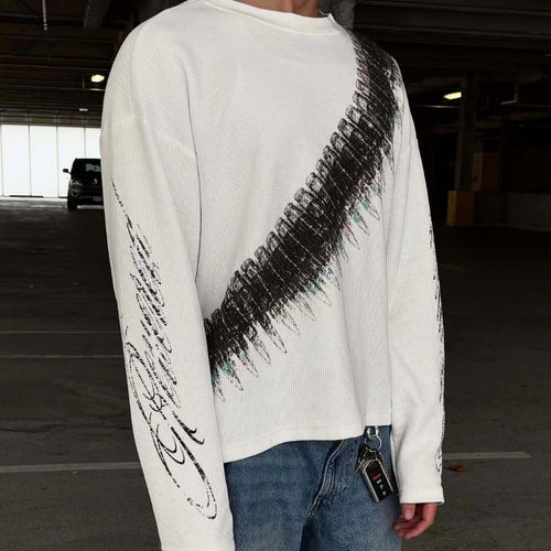 Bullet Letter Long Sleeve Tee — Y2K American Retro