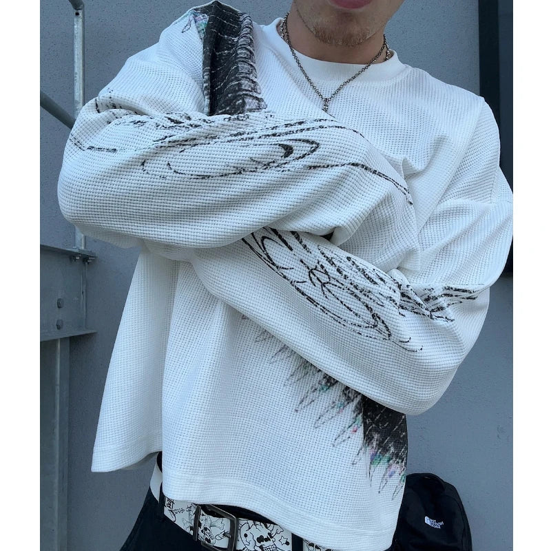 Bullet Letter Long Sleeve Tee — Y2K American Retro