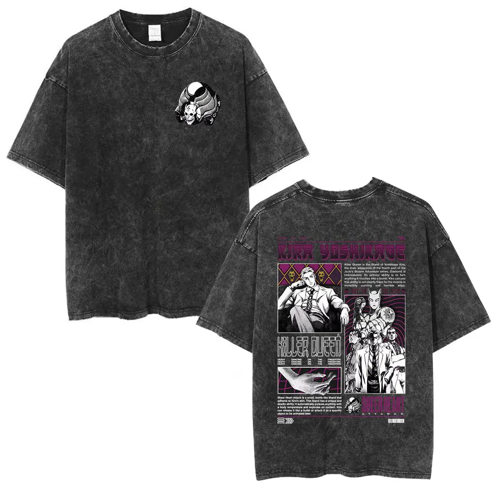 JoJo's Bizarre Adventure — Jotaro, Kira & Steel Ball Run Acid Washed Tee