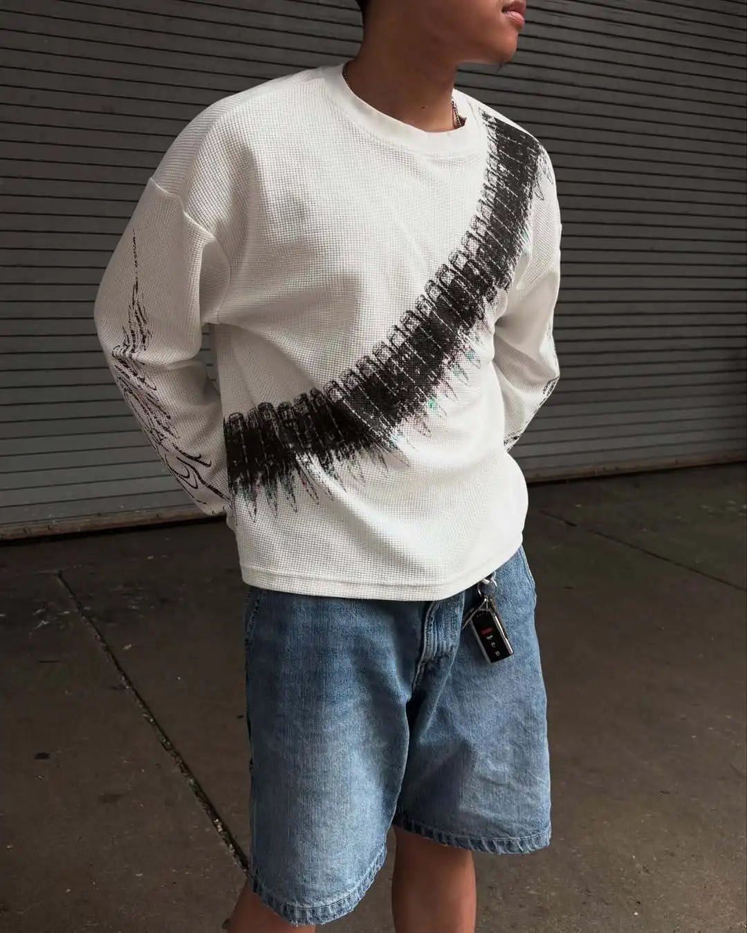 Bullet Letter Long Sleeve Tee — Y2K American Retro