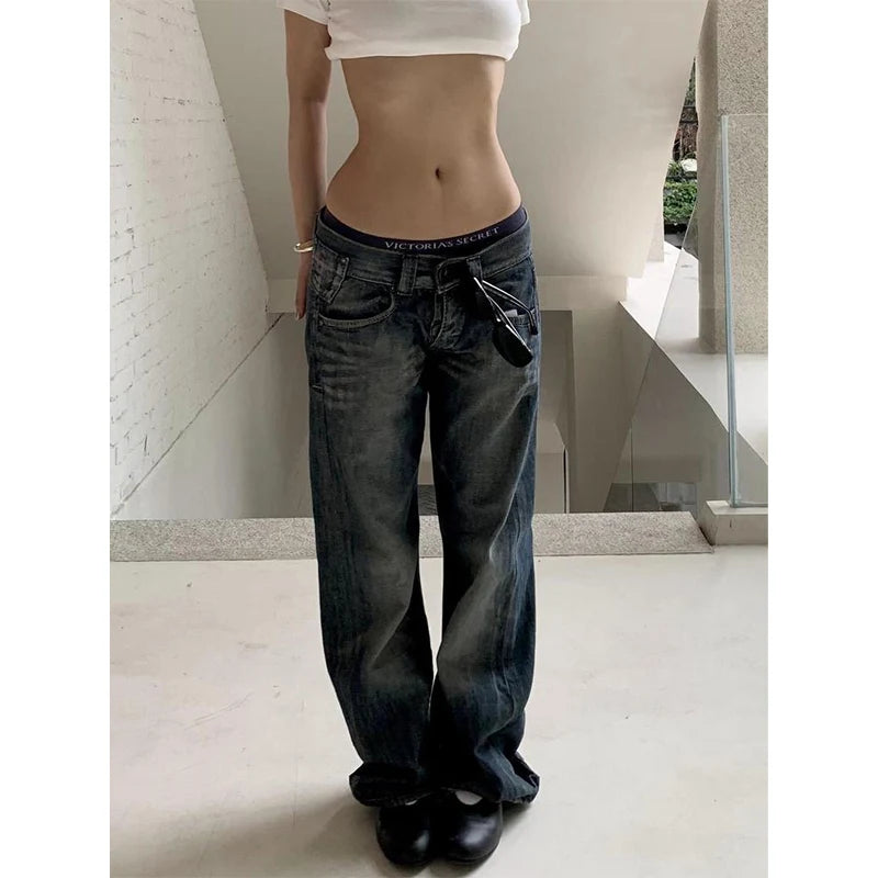 Blue Baggy Jeans — Y2K Harajuku Japanese Denim