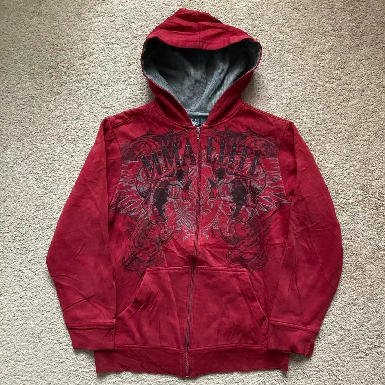 Skull Print Oversized Hoodie — Y2K Harajuku Hip Hop