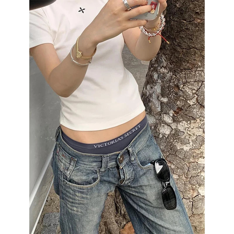 Blue Baggy Jeans — Y2K Harajuku Japanese Denim