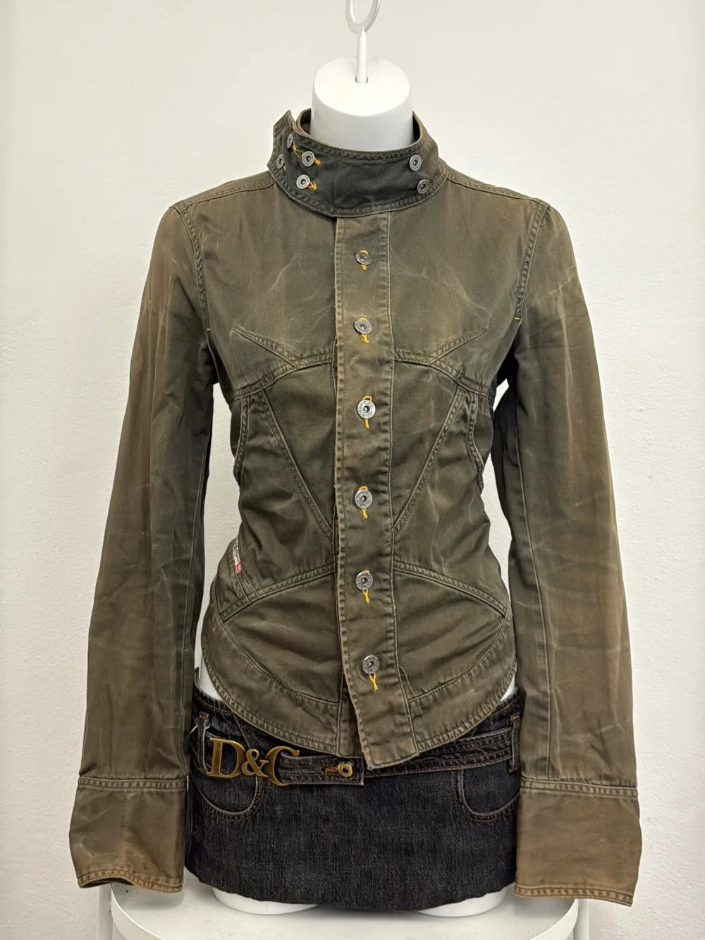 Lace-Up Corset Denim Jacket — Vintage Gothic Streetwear Y2K