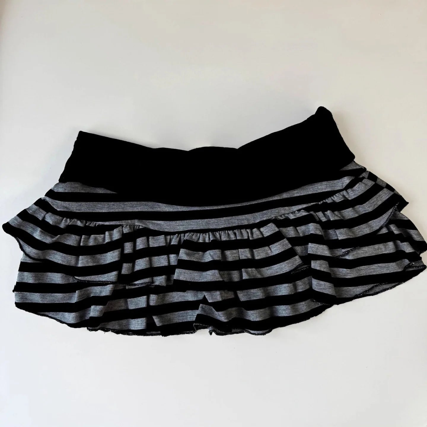 Striped Color Block Mini Skirt — Y2K A-Line