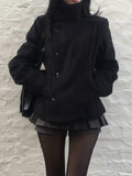 Y2K Solid Turtleneck Street Coat — Harajuku Casual Top