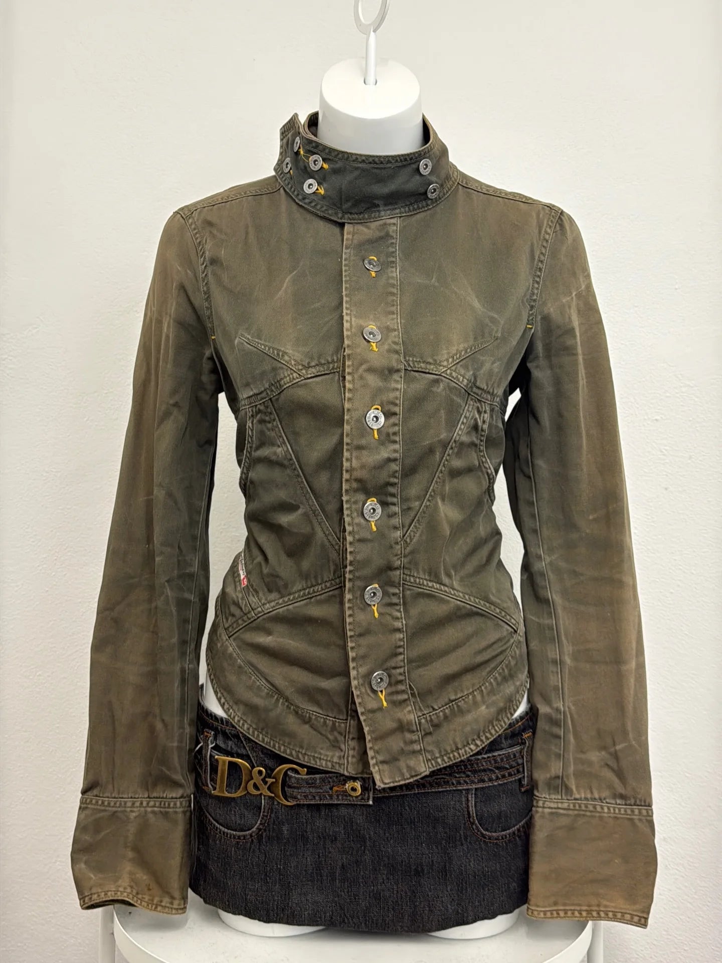 Lace-Up Corset Denim Jacket — Vintage Gothic Streetwear Y2K