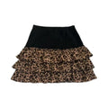 Leopard Print Puffy Mini Skirt — Y2K A-Line