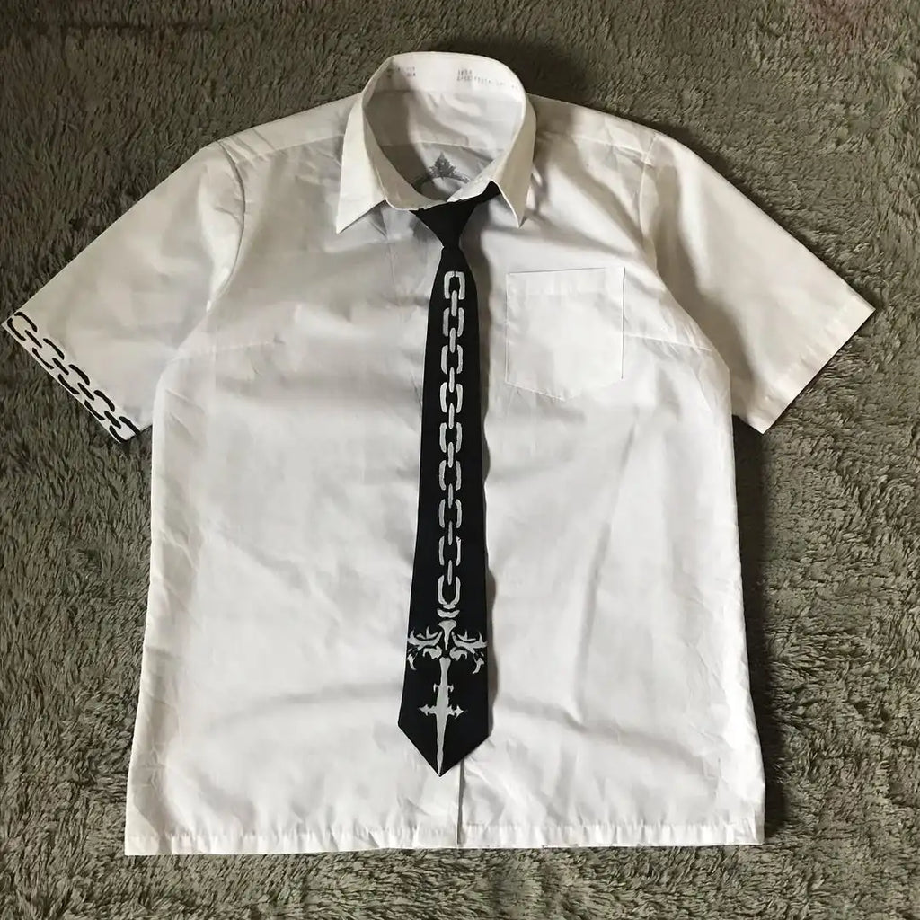 Y2K Skull Letter Print Shirt Tee — Gothic Harajuku Streetwear
