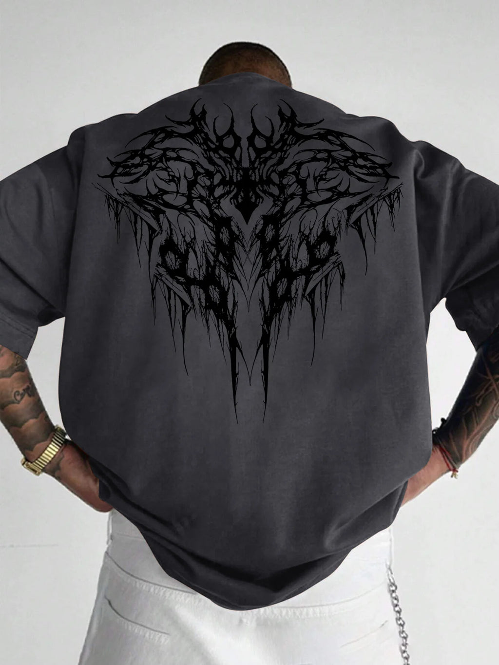 Gothic Geometric Print Tee — 100% Cotton Street Style
