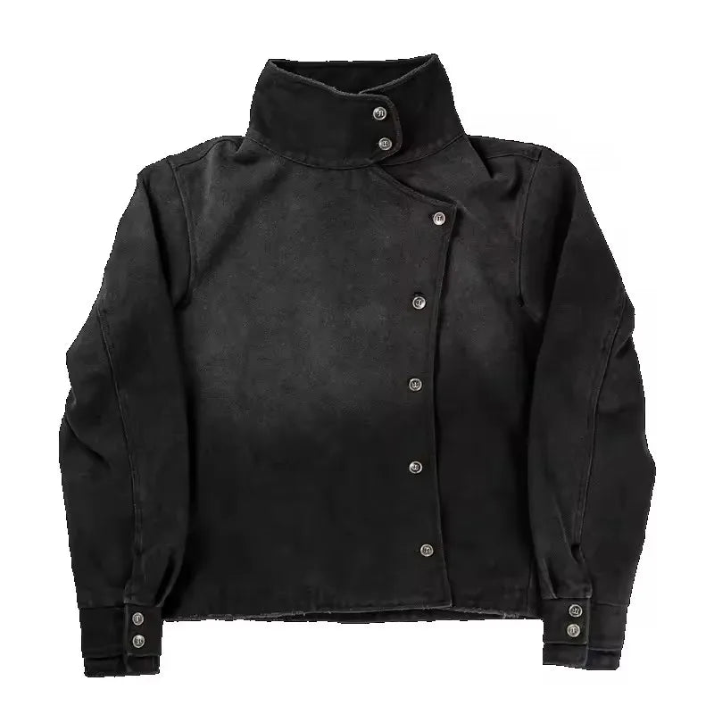 Lace-Up Corset Denim Jacket — Vintage Gothic Streetwear Y2K