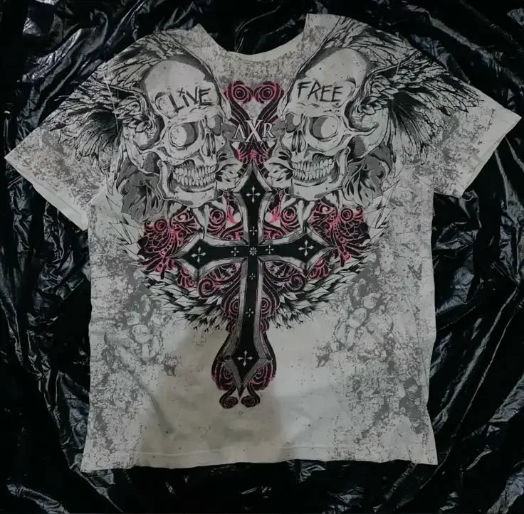 Gothic Thorn Totem Tee — Y2K Harajuku High Street