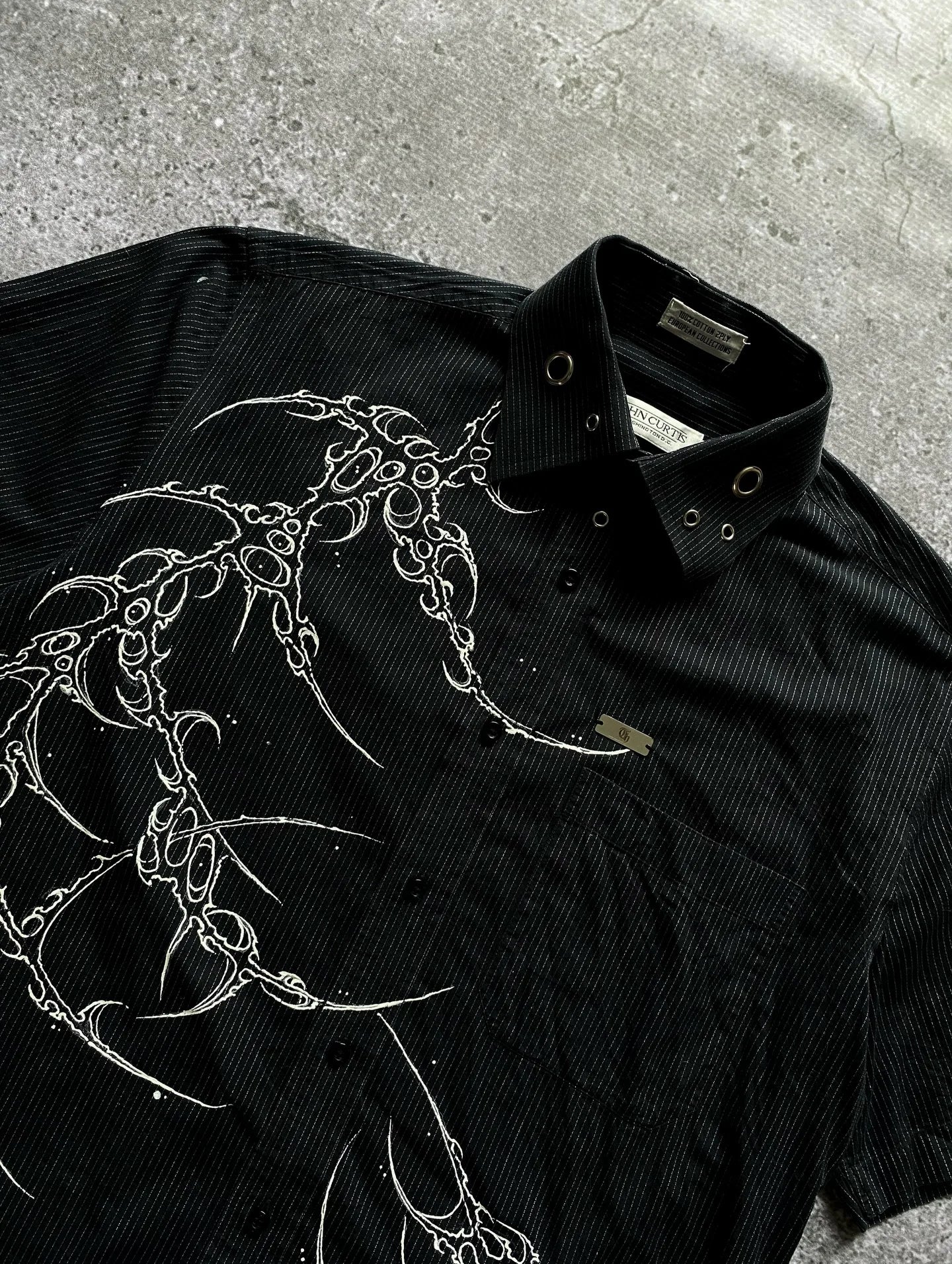 Y2K Skull Letter Print Shirt Tee — Gothic Harajuku Streetwear